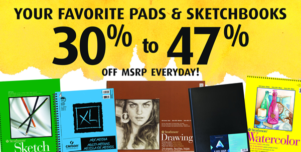 Pads & Sketchbook Discounted Everyday
