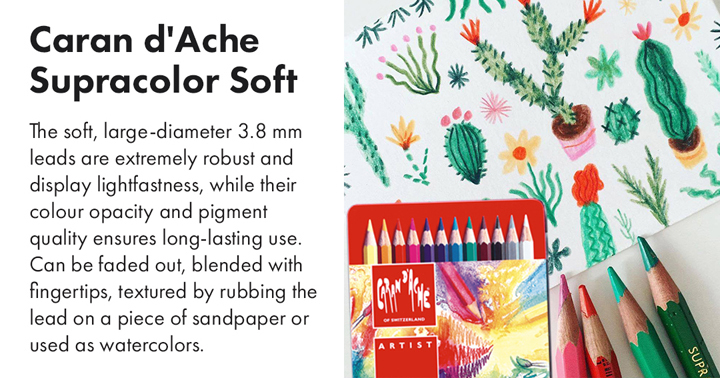 Caran d'Ache Supracolor Soft Colors Pencils, Neocolor II Crayons