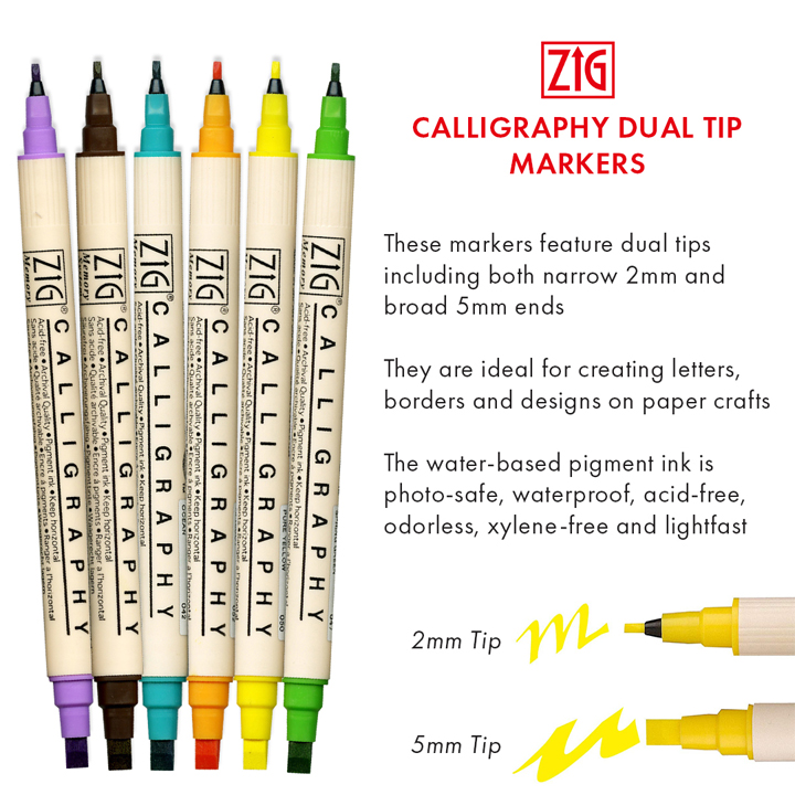 Zig Calligraphy Dual Tip Markers