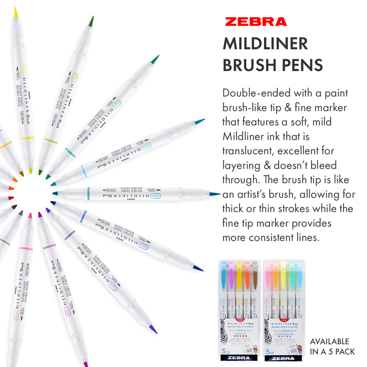 Zebra Mildiner Brush Pens