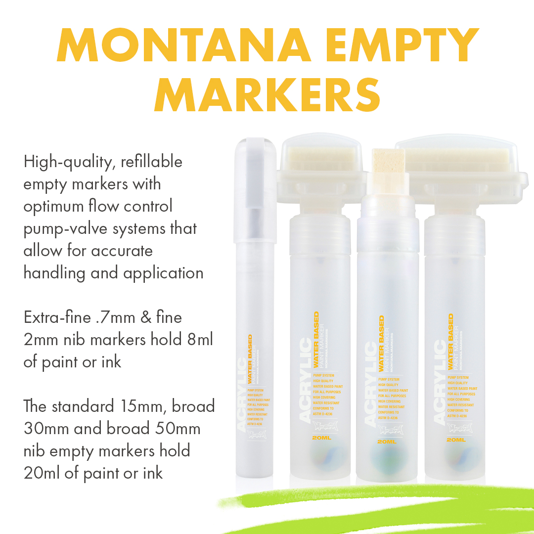Empty Montana Paint Markers