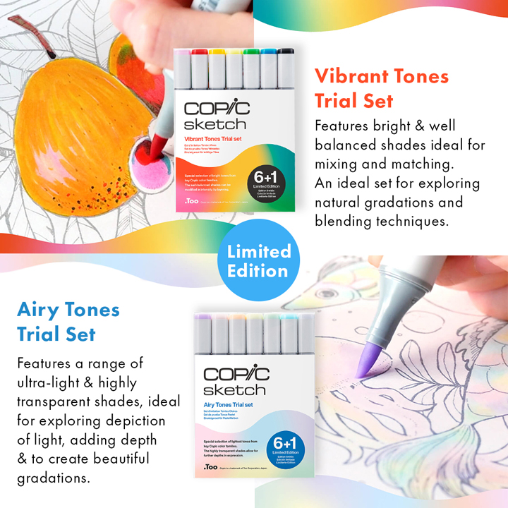 Touch & Mix Gradient Markers Brush Tip 6pk Alcohol-Based -Brights