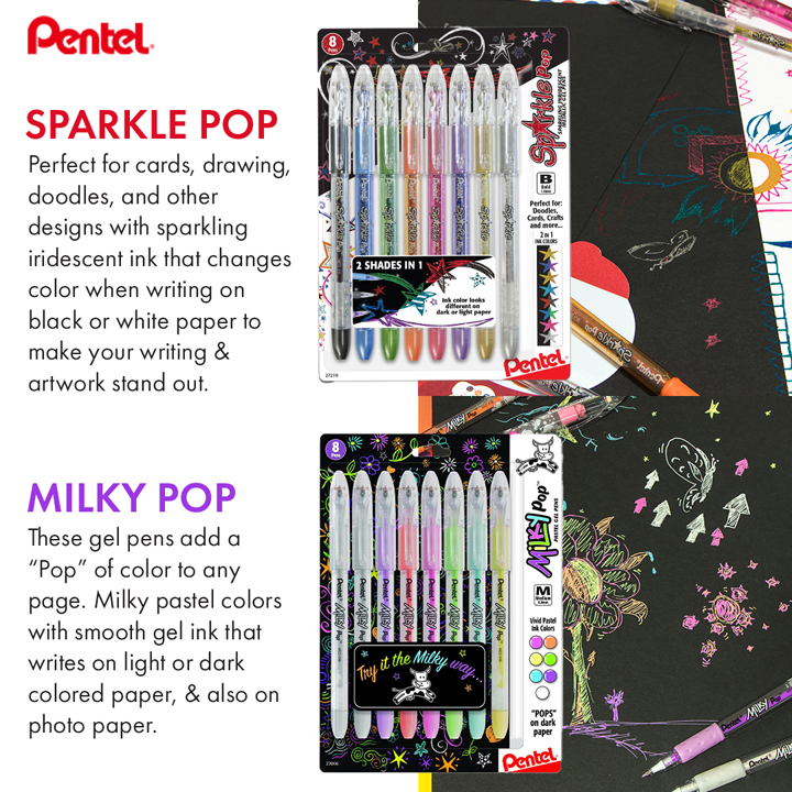 Pentel Sprakle and Milky Pop