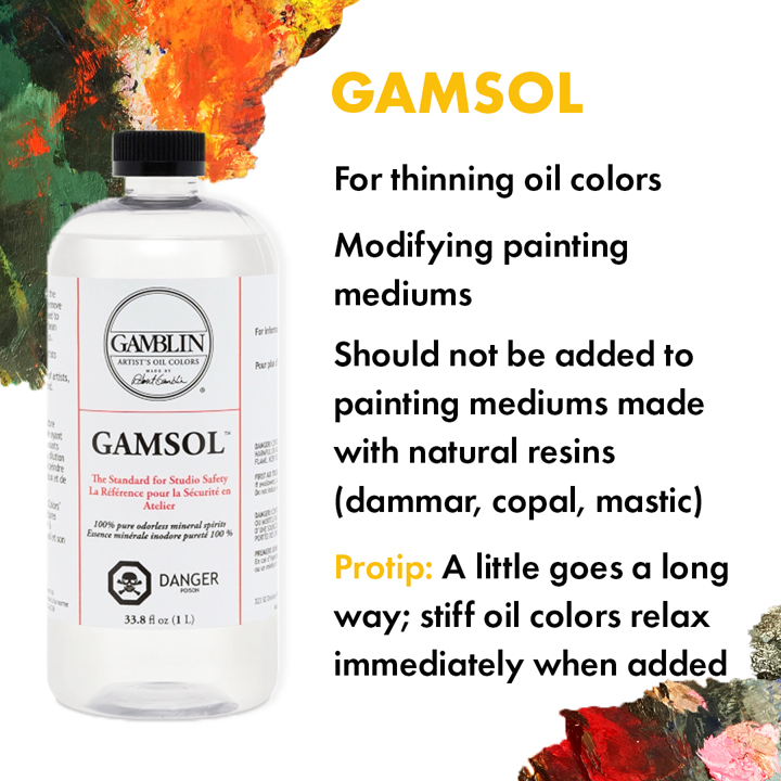 Gamblin Gamsol 33.8oz, Odorless Mineral Spirits