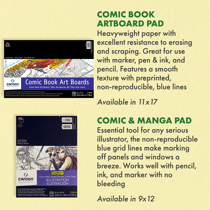 Canson Comic Book Artboards and Manga Pads