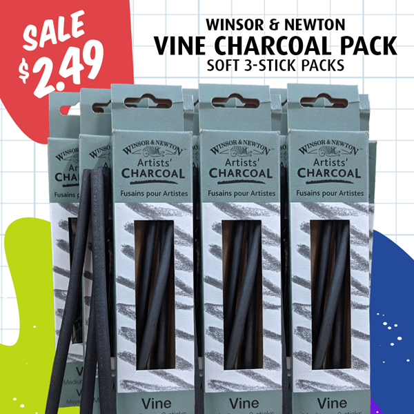 Winsor & Newton Artists' Vine Charcoal Soft 3-Pack
