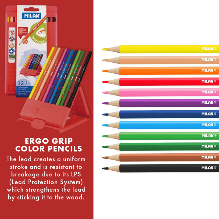 Milan Ergo Grip Colored Pencils