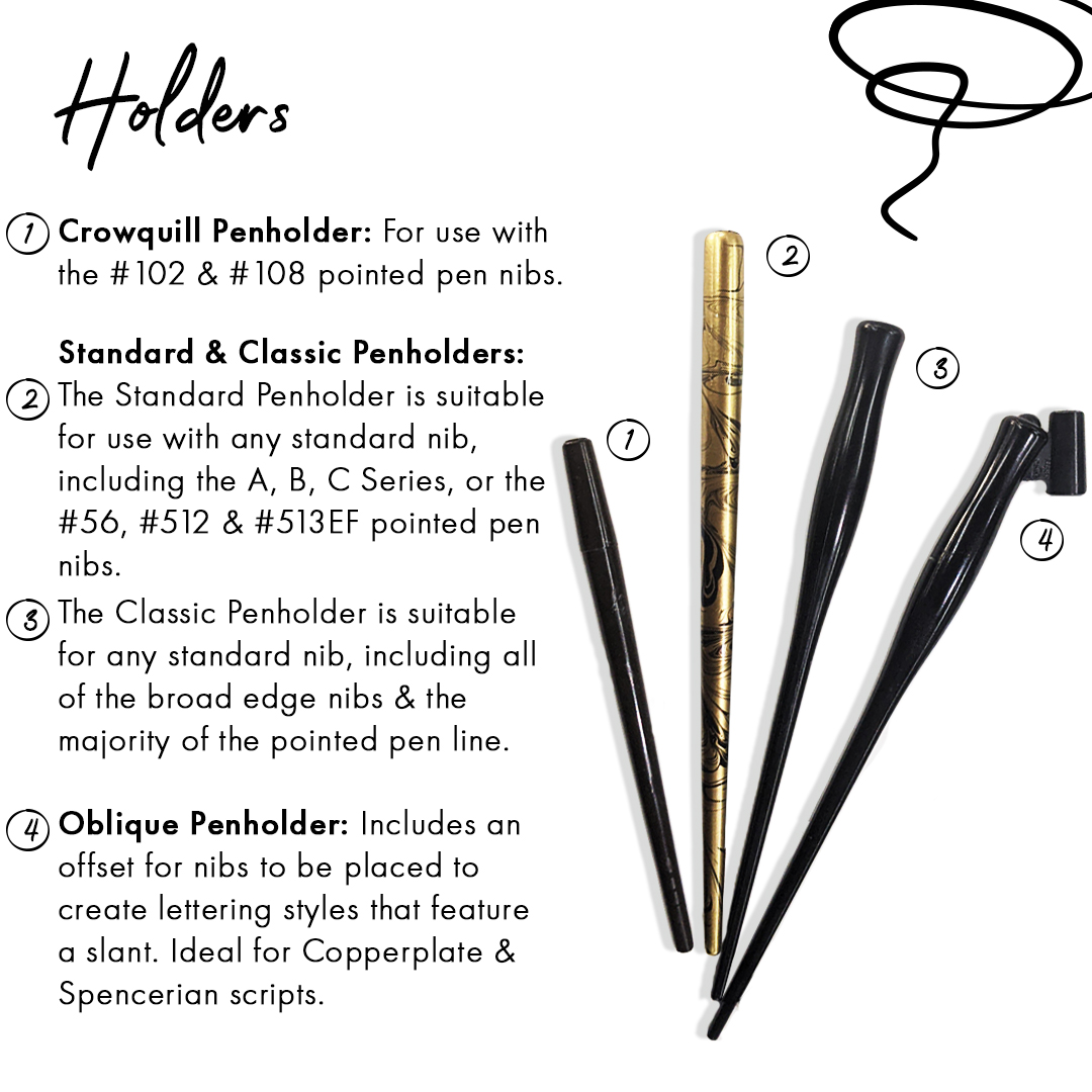 Dip Penholders, Crowquill Pen Holder, Oblique