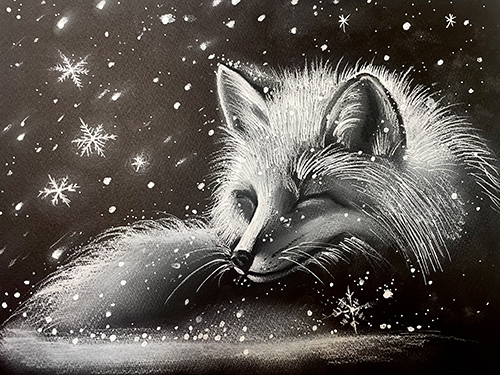 Charcoal Drawing Fox